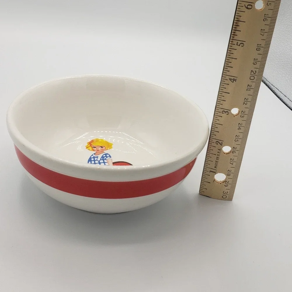 Vintage Valentine's Y2K Rosanna‎ Studio Kitschy Retro Girl Stoneware Bowl